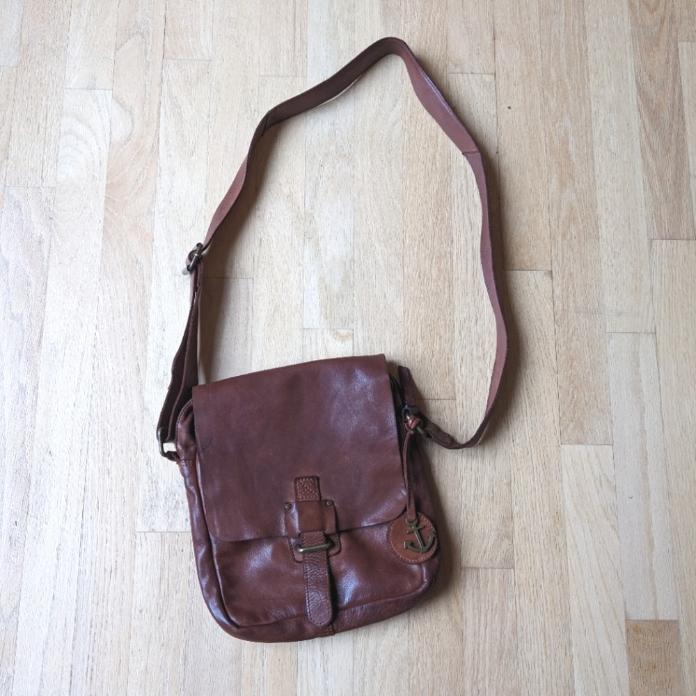Harbour 2nd Leather Flap Crossbody Marlies Shoulder Bag Cognac brown